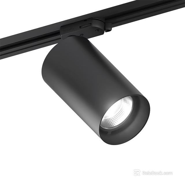 Black Modern Track Mounted Spotlight With Bright LED Lighting Fixture For Home Decoration 3d model 