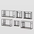 Modern Bay Window Designs With Black Frames And Transparent Glass Panels 3d model
