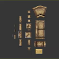 Assorted Brown Wooden Furniture Components With Various Shapes And Sizes
