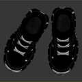 Stylish Black Chunky Platform Shoes With Metallic Details And Thick Soles