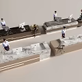 Hyundai Company Reception Area Bar Reception Desk Service Desk Combination 3d model