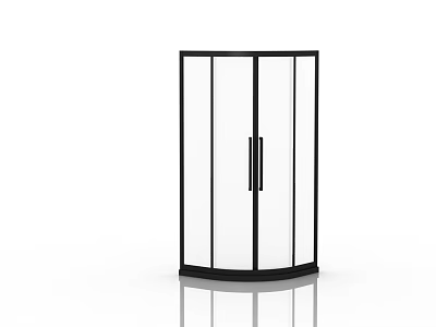 Modern Shower Sauna Enclosure With Curved Glass Black Frame And Transparent Design 3d model