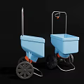 Light Blue Utility Carts With Wheels And Handles 3d model