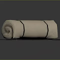 Natural Bamboo Strip Mat With Rolled Beige Cover And Black Border Design