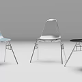 Sleek Leisure Chairs In Black Blue With Metal Legs Modern Design For Home Use