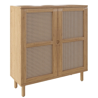 Rattan Cupboard Bucket Cabinet Sideboard 3d model