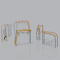 Outdoor Playground Equipment Featuring Climbing Frames Swing Sets and Slide Structures 3d model