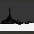Realistic Volcano Model Decorative Home Ornament With Lava Flow And White Base
