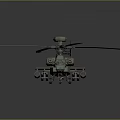 Detailed Sand Colored Military Helicopter Model With Rotors Cockpit And Weapon Mounts