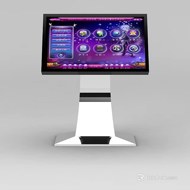 KTV Modern Touch Screen Song Selection System With Colorful Digital Interface And Icons 3d model 