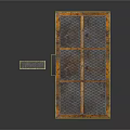 Rusted Metal Mesh Platform Structure With Side Stand And Industrial Design