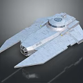 Futuristic Sci Fi Spaceship 3D Model With Silver Gray Exterior And Streamlined Wings 3d model