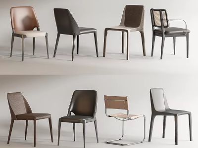 Modern Dining Chairs In Multiple Colors With Comfortable Upholstery And Slim Leg Design 3d model