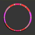 Colorful Glass Cup With Pink Red Diamond Pattern And Gold Lines