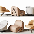 Modern Upholstered Accent Chairs With Unique Shapes Neutral Tones And Sleek Metal Frames