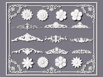 European-style Carved Corner Gypsum Carved Wall Corner Flower 3d model