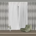 Modern Curtain Window Screen 3d model