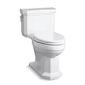 White modern two piece toilet featuring closed lid and sleek design 3d model