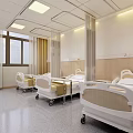 Modern Hospital Room and Bathroom Interior with Medical Facilities and Clean Design