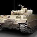 Military Armored Tank With Turret Tracked Wheels And Detailed Exterior