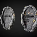 Mythical Monster Claws With Textured Surface Left Glowing Yellow And Right Dark