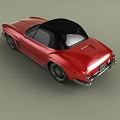 Red Convertible Car With Black Top And Stylish Alloy Wheels Design