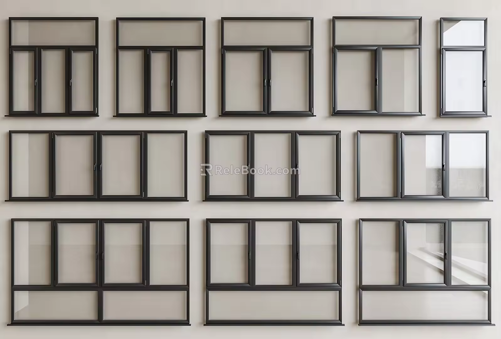 Modern floor-to-ceiling window sliding window casement window bay window balcony window system window frame broken bridge aluminum window 3d model