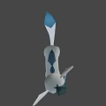 Stylish Blue White Game Character With Large Ears And Tail Design