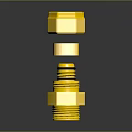 Yellow Mechanical Components Stacked With Hexagonal Nut Seal Ring And Fitting
