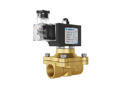 High Performance SONGXIN Solenoid Valve With Brass Body And Black Control Unit 3d model