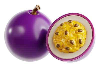 Modern passion fruit cartoon fruit cartoon passion fruit 3d model