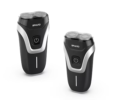 Bathroom Accessories Two Black Silver Electric Shavers With Double Blade Heads And Modern Design 3d model