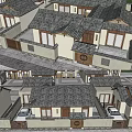 Traditional Chinese Detached Villa With Classic Roof Wooden Elements Stone Wall And Courtyard Trees