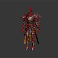Game Movie Character Wearing Ornate Armor With Metallic Shoulder Wings Golden Blue Details Featherlike Tassels