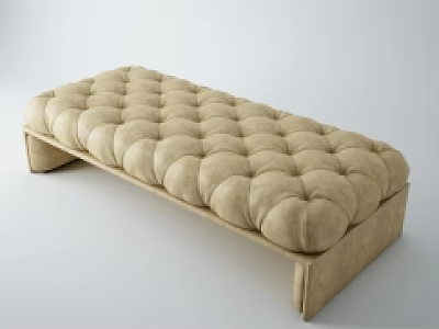 Modern Upholstered Sofa Bench with Tufted Design Padded Seat and Wooden Legs for Living Room 3d model
