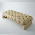 Modern Upholstered Sofa Bench with Tufted Design Padded Seat and Wooden Legs for Living Room