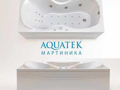 AQUATEK MARTINNIKA Modern Whirlpool Bathtub With Massage Jets And White Acrylic Design 3d model