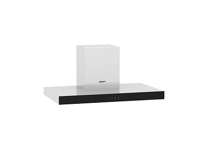 Modern Kitchen Range Hood Appliance With Sleek White And Black Design 3d model