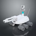 White Exploration Robot With Mechanical Arm Multiple Tracked Wheels Camera And Antenna 3d model