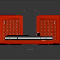 Modern Black And Red Turntable With Red Speakers For Vinyl Playback