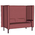 Modern Pink Fabric Single Sofa With Two Cushions And Side Table Design 3d model