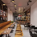 Industrial LOFT Bar Small Sentiment Bar Clear Bar Bistro 3d model