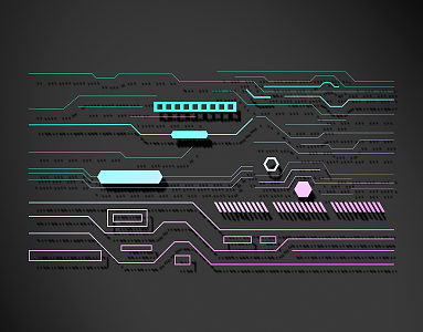 Modern science and technology lines science and technology lines modeling culture wall 3d model