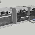 Modern Stainless Steel Kitchen Ovens With Open Door And Control Panels Design
