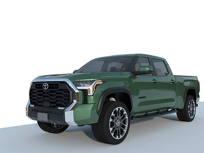 Green Toyota Pickup Truck Exterior Design With Front Grille And Alloy Wheels 3d model