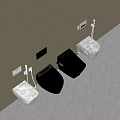Modern Bathroom Toilet Collection Showcasing Black Wall Mounted And White Freestanding Designs
