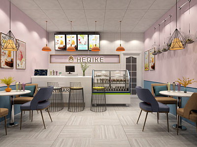 Industrial LOFT Cafe 3d model