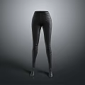 Black High Waisted Leather Slim Fit Leggings For Women Daily Wear