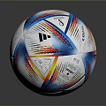 Vibrant White Soccer Ball With Blue Red Yellow Geometric Patterns And Brand Logo