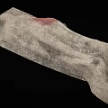 Gray Fabric With Red Stains On Black Background Featuring Textured Surface 3d model